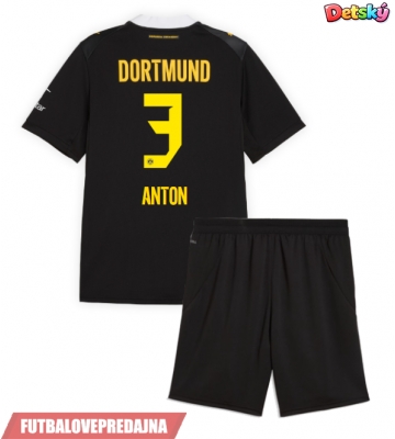 Lacne Dětský Futbalové dres Borussia Dortmund Waldemar Anton #3 2026-27 Krátky Rukáv - Preč (+ trenírky)